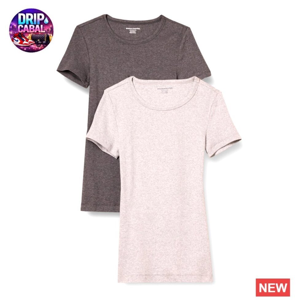 Slim Fit Short Sleeve Crewneck T-Shirt Pack of 2 Classic Chic Minimal Everyday